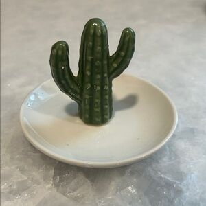 Green Cactus Ring Dish Jewelry Tray
